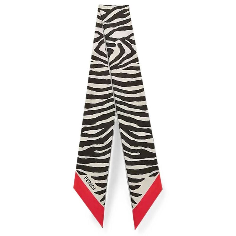 Fendi Women Bandeau In Seta Con Stampa Tiger Animalier